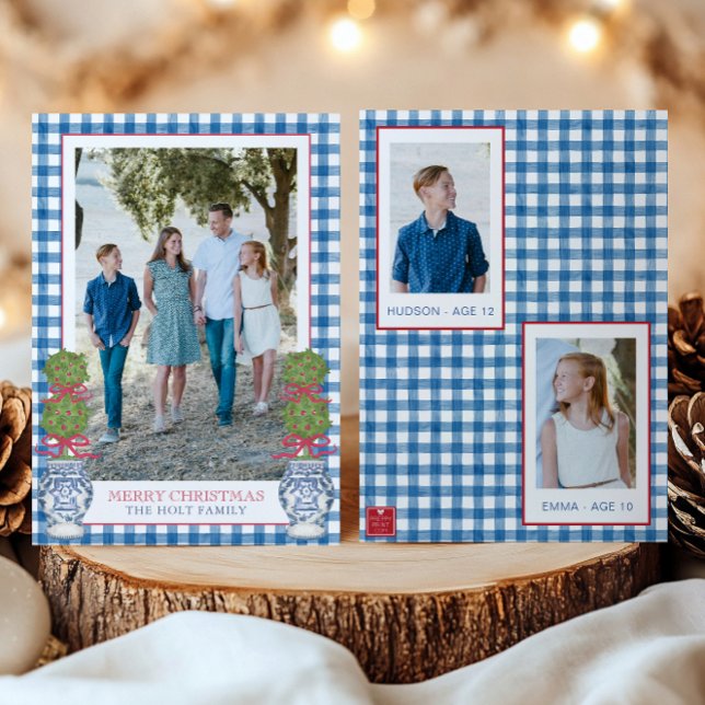 Weihnachten im Aquarell Topiary Gingham Foto (Von Creator hochgeladen)