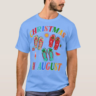 Weihnachten im August Flip Flops Familienurlaub T-Shirt