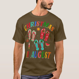Weihnachten im August Flip Flops Familienurlaub T-Shirt