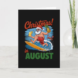 Weihnachten im August Sommerurlaub Lustiger Santa Karte