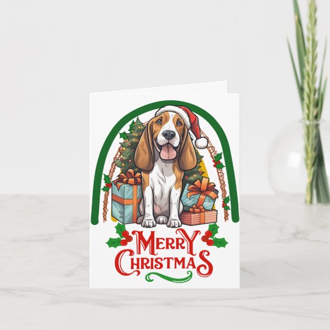Weihnachten im Basset Karte (Vorderseite)