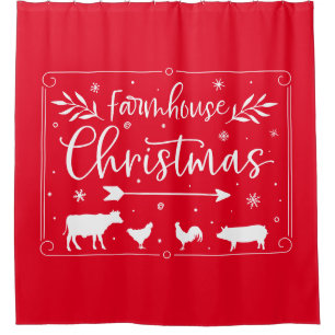 Weihnachten im Bauernhof Duschvorhang