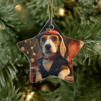 Weihnachten im Beagle, Geschenk für die Beagle-Pol Keramik Ornament
