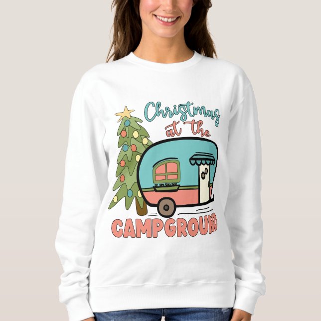 Weihnachten im Camping Camping im Freien Sweatshirt (Vorderseite)