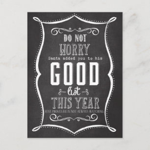 Weihnachten im Chalkboard Santa's Good List