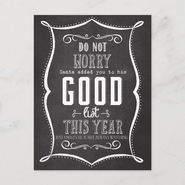 Weihnachten im Chalkboard Santa's Good List (Vorderseite)