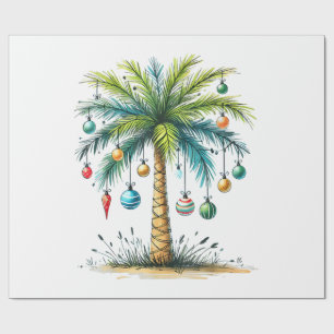 Weihnachten im Dezember Tropisches Weihnachten am Geschenkpapier