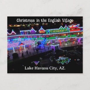 Weihnachten im englischen Dorf Postkarte