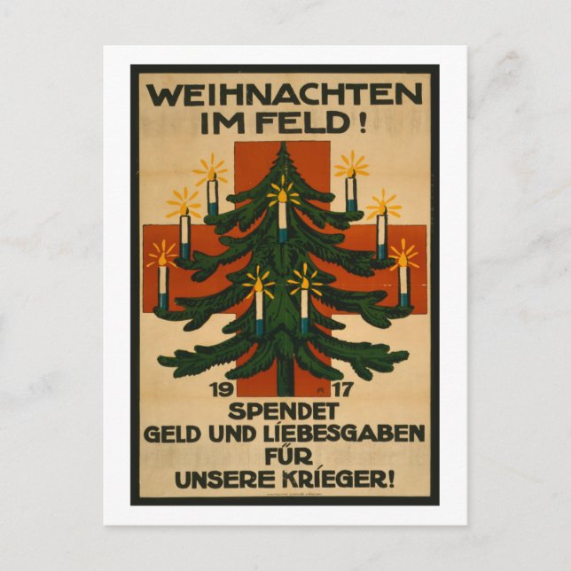 Weihnachten Im Feld Postkarte (Vorderseite)