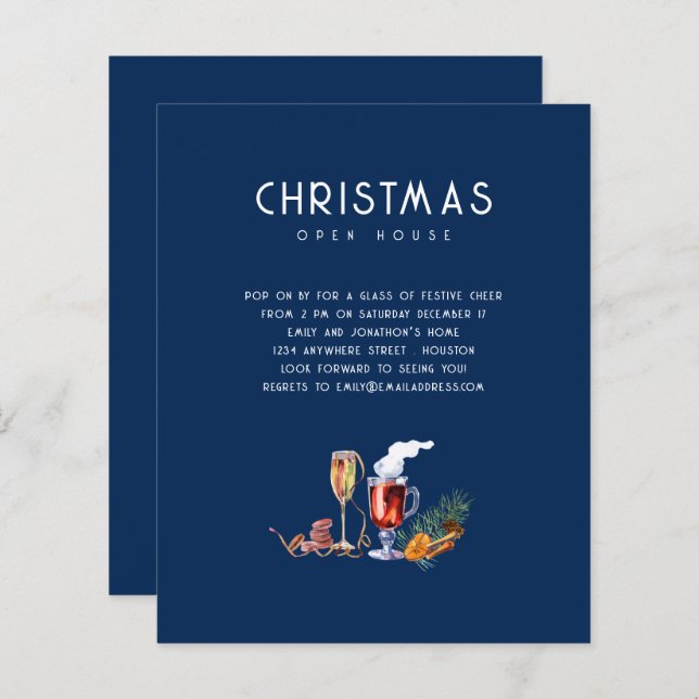 Weihnachten im Freien Haus Getränke Blau (Vorne/Hinten)