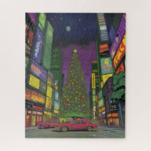 Weihnachten im futuristischen Times Square Puzzle
