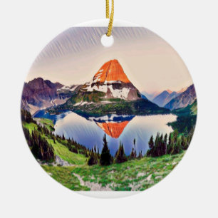 Weihnachten im Glacier Park Keramik Ornament