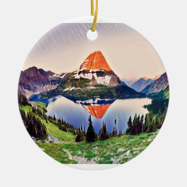 Weihnachten im Glacier Park Keramik Ornament (Vorne)