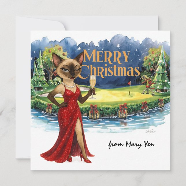 Weihnachten im Golf zum Thema "Frauen als Katzen" (Vorderseite)
