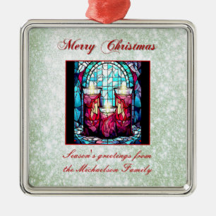 Weihnachten im Grünen Glitzer verkleidete Glaskerz Ornament Aus Metall