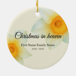 Weihnachten im Himmel Erinnerungsornament Narzisse Keramik Ornament