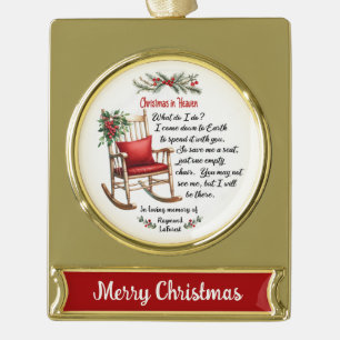 Weihnachten im Himmel Gedenkstätte – Anpassbar Banner-Ornament Gold