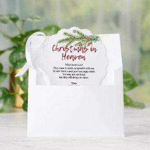 Weihnachten im Himmel Gedicht Gedenkfoto Grünpflan Ornament Karte