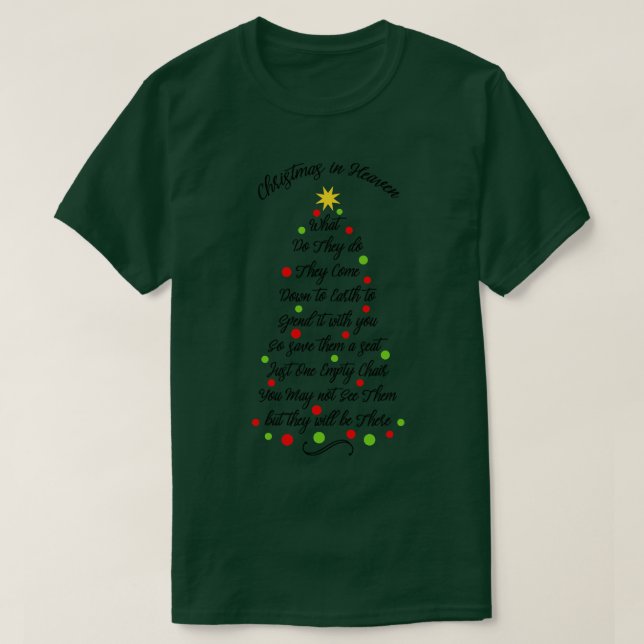 Weihnachten im Himmel Leere Stuhl Baumskulptur T-Shirt (Design vorne)