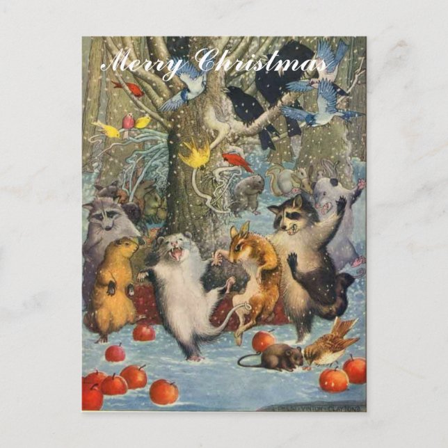 Weihnachten im Holzpostenausweis (Vorderseite)