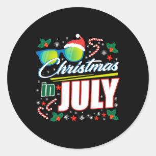 Weihnachten im Juli 1 Runder Aufkleber