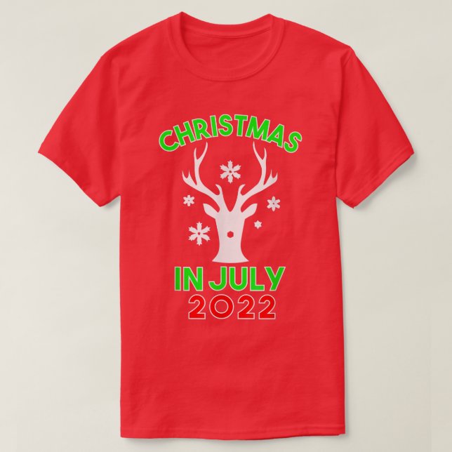 Weihnachten im Juli 2022 Reindeer Snow Merry Santa T-Shirt (Design vorne)