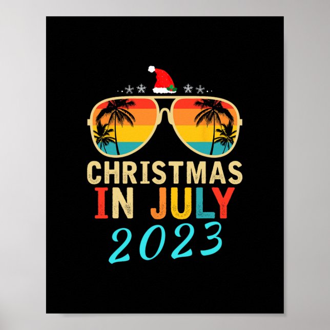 Weihnachten im Juli 2023 Rentiersanta Sommer Poster (Vorne)