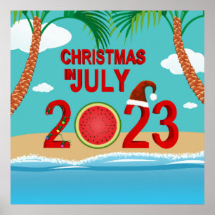 Weihnachten im Juli 2023 Watermelon Beach Poster
