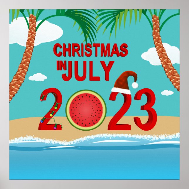 Weihnachten im Juli 2023 Watermelon Beach Poster (Vorne)