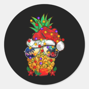 Weihnachten im Juli Ananas Lustiges Frohe Weihnach Runder Aufkleber