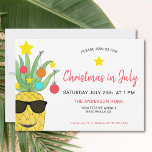 Weihnachten im Juli Ananas-Party Einladung<br><div class="desc">Weihnachten im Juli Ananas Party Einladung. Laden Sie Familie und Freunde zu Ihrer Weihnachtsfeier mit diesen lustigen Festeinladungen ein. Sie sind mit einer bunten Aquarellfarbe, einem gelben Ananas, der als Weihnachtsbaum dekoriert ist und eine Sonnenbrille trägt, dekoriert! Der gesamte Text ist anpassbar, sodass Sie das Wort Feier in Party oder...</div>