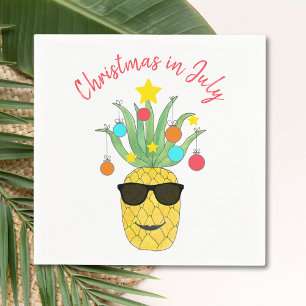 Weihnachten im Juli Ananas Tropischer Urlaub Serviette