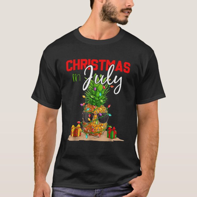 Weihnachten im Juli Ananas Weihnachten Bäume Somme T-Shirt (Vorderseite)