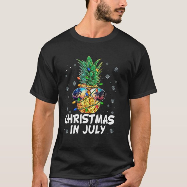 Weihnachten im Juli Ananas Weihnachtsbaum Sommer T-Shirt (Vorderseite)