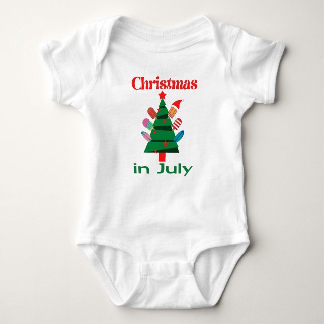 Weihnachten im Juli Baby Strampler (Vorderseite)