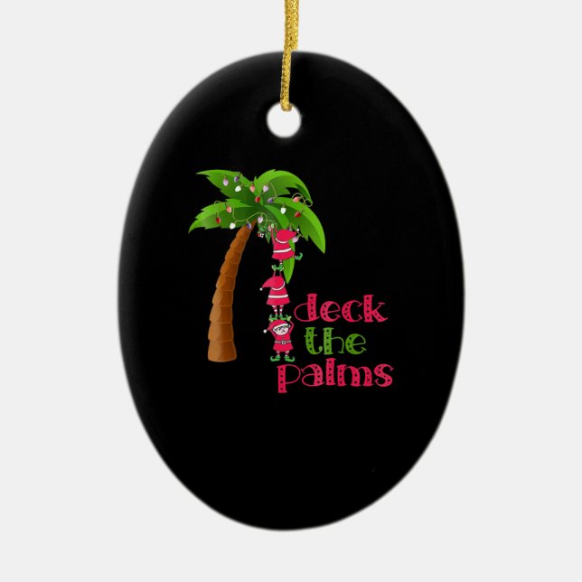 Weihnachten im Juli Beach Deck Palms Cruise Keramik Ornament (Vorne)