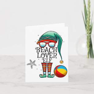 Weihnachten im Juli Beach Lover Elf Matching Famil Karte