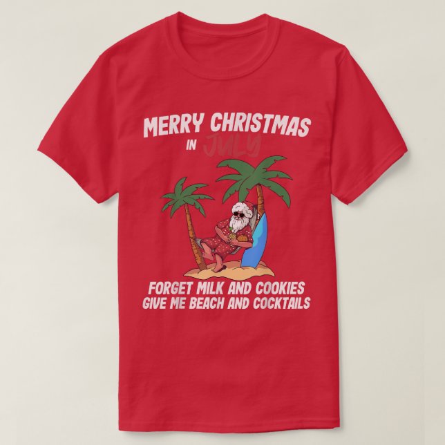 Weihnachten im Juli Beach Party Santa Men Women Va T-Shirt (Design vorne)