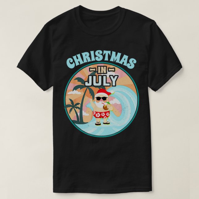 Weihnachten im Juli Beach Sommerurlaub Santa Haw T-Shirt (Design vorne)