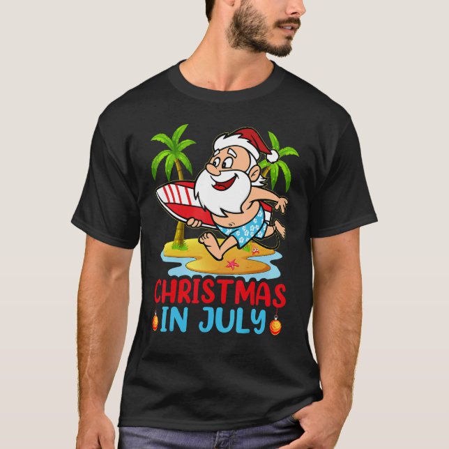 Weihnachten im Juli Beach Vacation Surfen T-Shirt (Vorderseite)