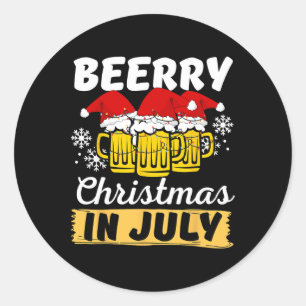 Weihnachten im Juli Beerry Xmas Santa Sommer Fraue Runder Aufkleber