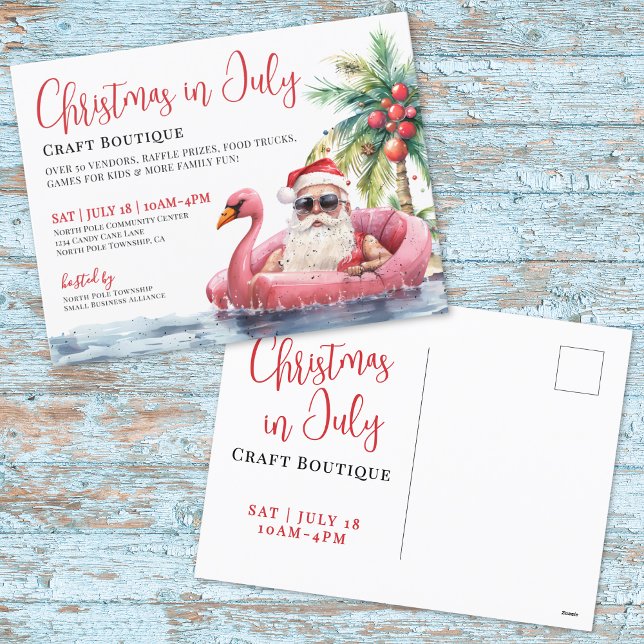 Weihnachten im Juli Boutique Markt (Christmas In July Boutique Market Holiday Postcard )