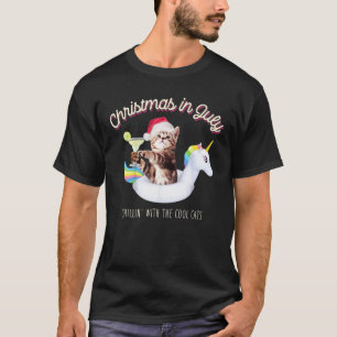 Weihnachten im Juli Cat Unicorn Sommerurlaub T-Shirt