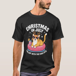 Weihnachten im Juli Chillen Cool Cats Lustig Meowy T-Shirt
