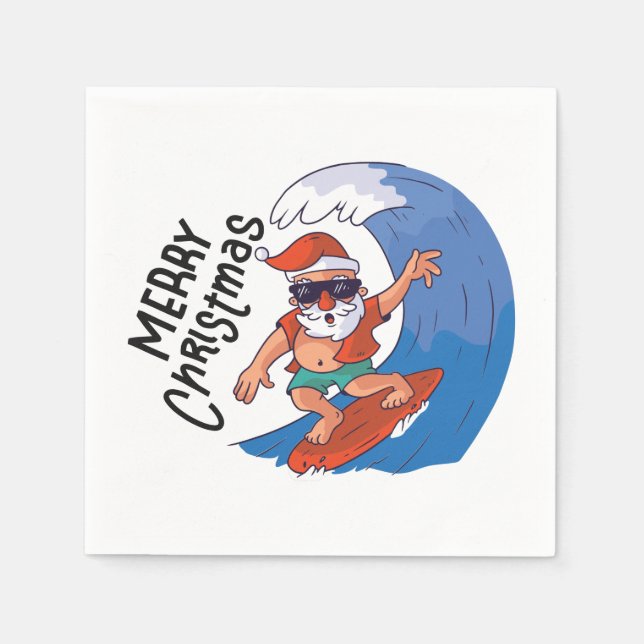 Weihnachten im Juli Classic Round Sticker Serviette (Vorderseite)