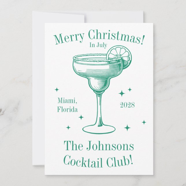 Weihnachten im Juli Cocktail Party Personalisiert (Vorderseite)