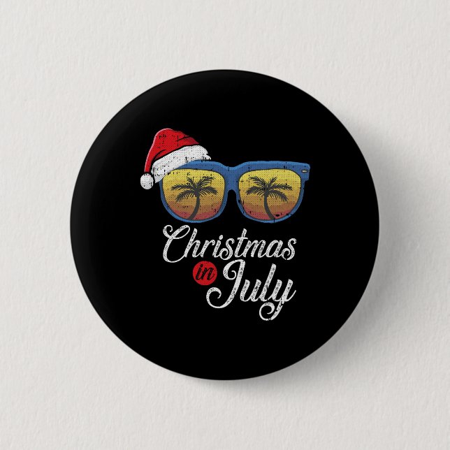 Weihnachten im Juli Cooler Hawaiianischer Strand S Button (Vorderseite)