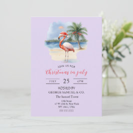 Weihnachten im Juli Custom Company Name Flamingo Einladung