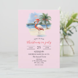 Weihnachten im Juli Custom Company Name Flamingo Einladung