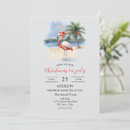 Weihnachten im Juli Custom Company Name Flamingo Einladung